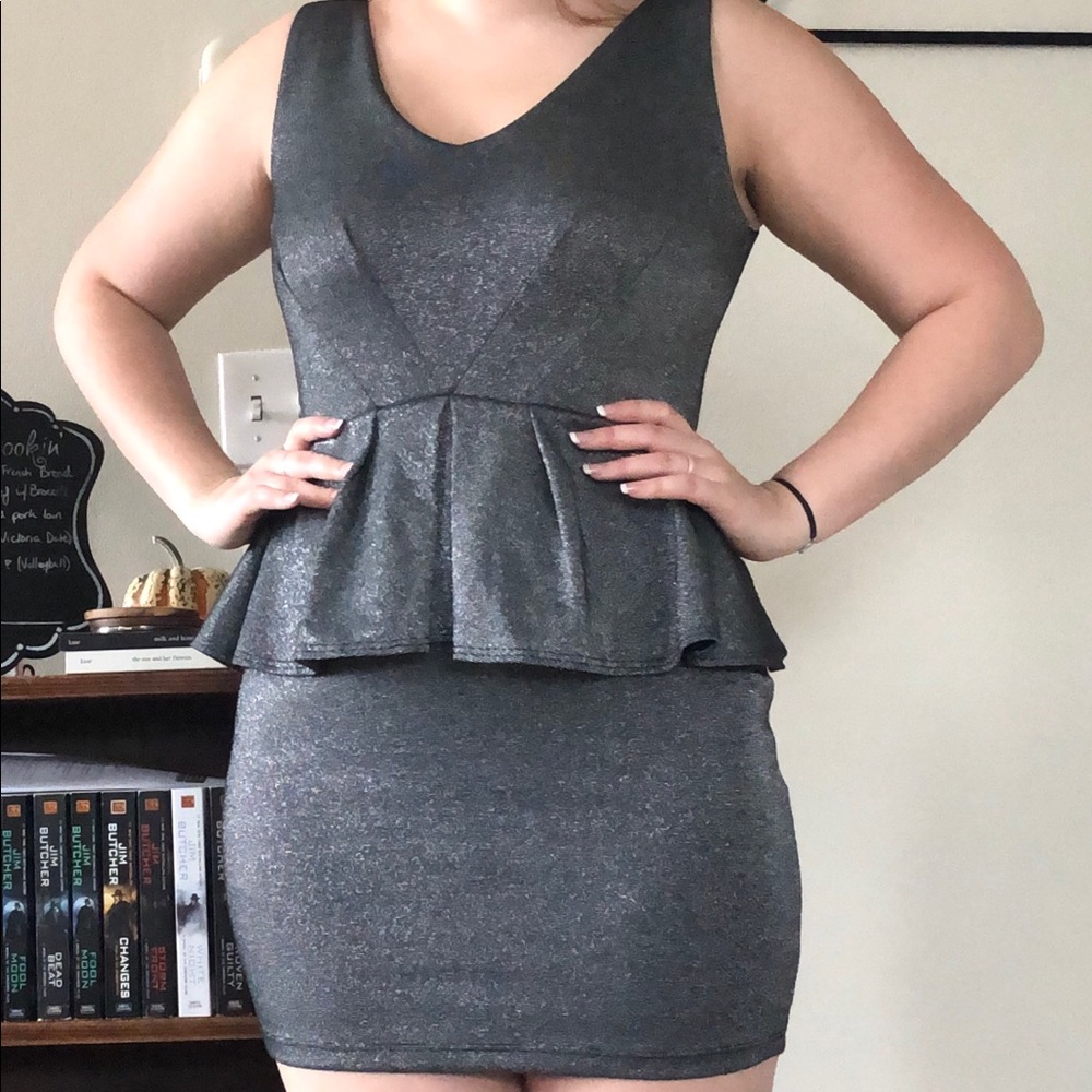 Peplum New Years Eve / Holiday Party Dress